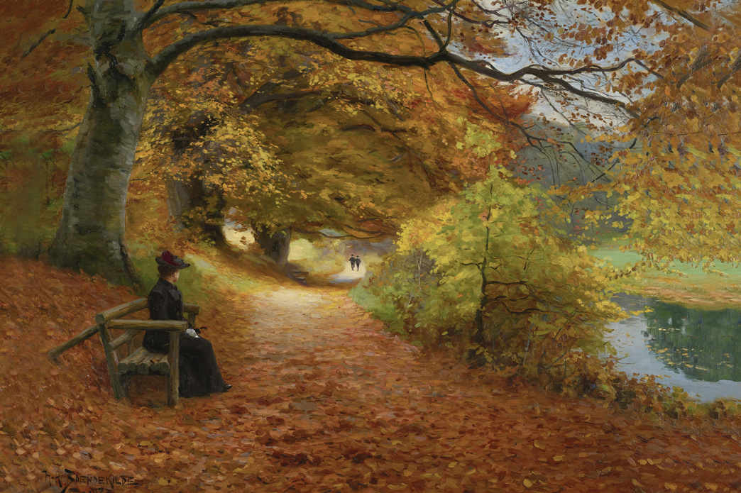 A Wooded Path In Autumn